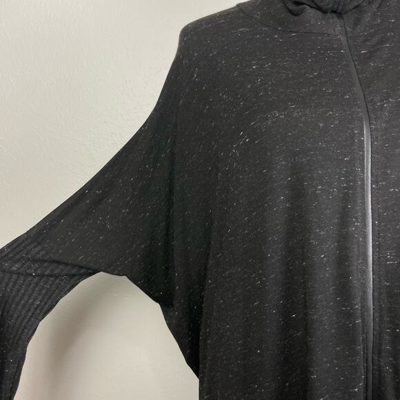 Lola & Sophie | Black Marled Turtleneck Long Dolman Sleeve Oversized Tunic Top - Picture 4 of 9